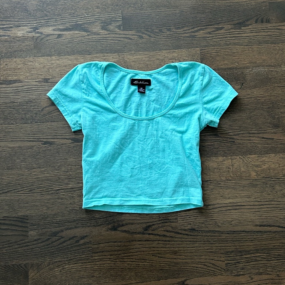 Turquoise Blue Crop Top